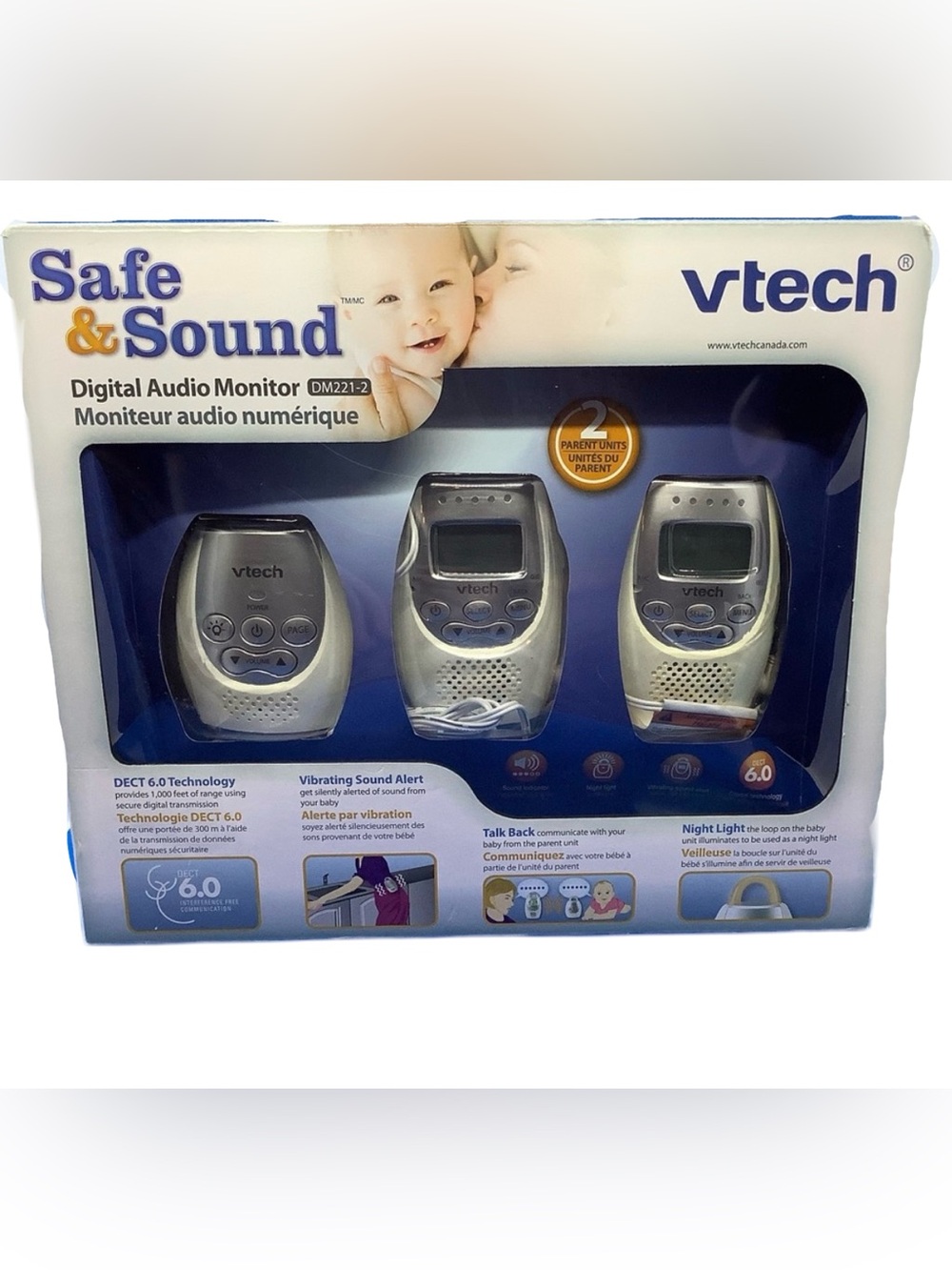 VTech Safe and Sound Digital Baby Monitor System 2 Parent Units 1 Baby Unit